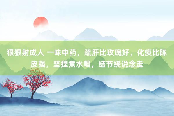狠狠射成人 一味中药，疏肝比玫瑰好，化痰比陈皮强，坚捏煮水喝，结节绕说念走