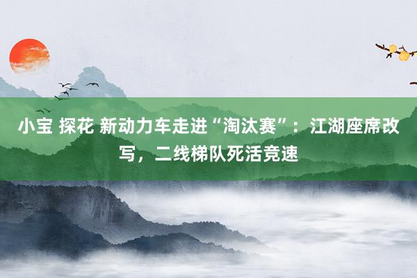 小宝 探花 新动力车走进“淘汰赛”：江湖座席改写，二线梯队死活竞速