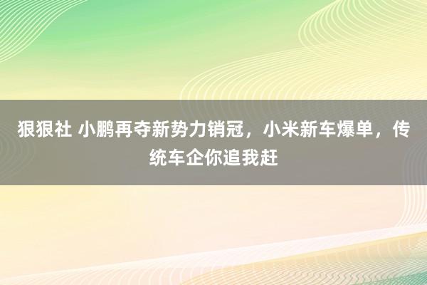 狠狠社 小鹏再夺新势力销冠，小米新车爆单，传统车企你追我赶