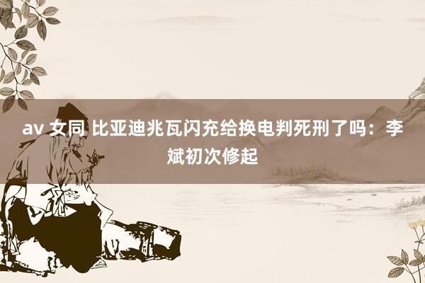 av 女同 比亚迪兆瓦闪充给换电判死刑了吗：李斌初次修起